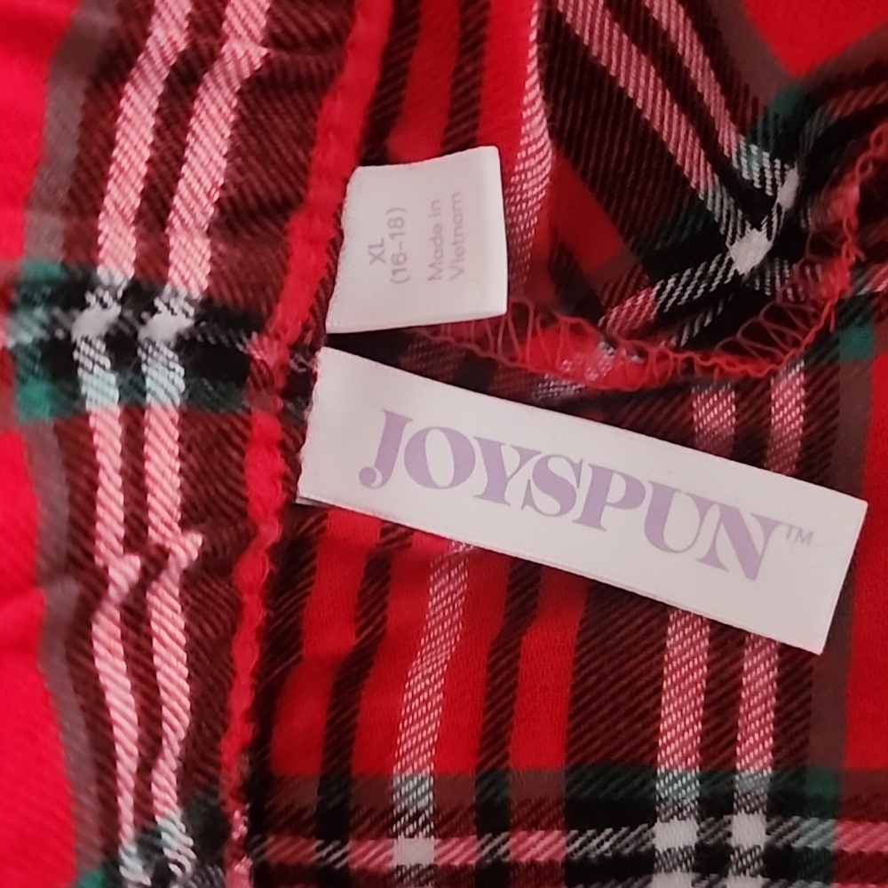 JOYSPUN Red Plaid Sleep Shorts 1X 16-18 Holiday Flannel Pajama Lounge Shorts - Picture 4 of 8